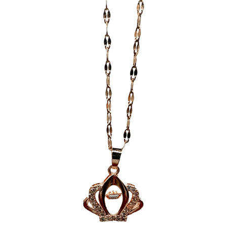 Golden Crown Diamond Necklace - D63 - 2